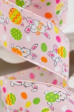 Decorator's Warehouse 2.5" x 10 Yards Pink Bunny Eggs Ribbon > Easter Decor|Easter Decor