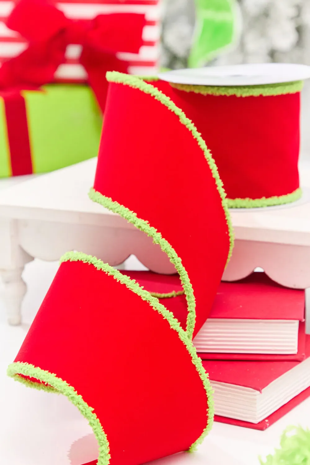 Decorator's Warehouse 4" x 10 Yards Red Velvet Ribbon > Christmas Ribbon|Christmas Decor