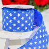 Decorator's Warehouse 2.5" x 10 Yards Stars on Blue Ribbon > Patriotic Decor|Patriotic Decor