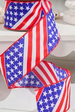 Decorator's Warehouse 2.5" x 10 Yards Star & Stripe Ribbon > Patriotic Decor|Patriotic Decor