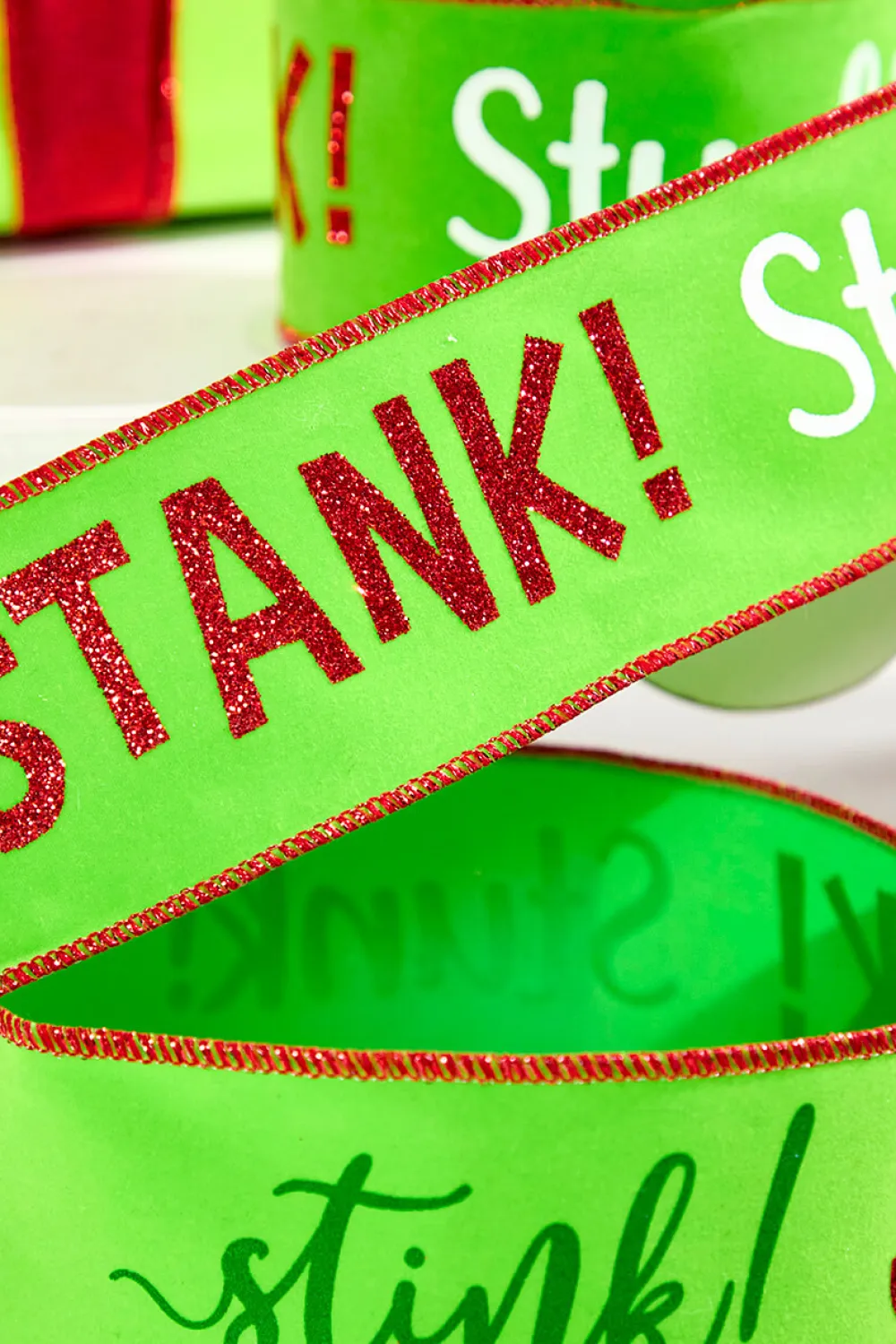 Decorator's Warehouse 2.5" x 10 Yards Stink! Stank! Stunk! Ribbon > Best Sellers|Christmas Ribbon