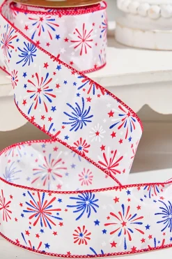 Decorator's Warehouse 2.5" x 10 Yards 4th Of July Ribbon- Fireworks > Patriotic Decor|Patriotic Decor