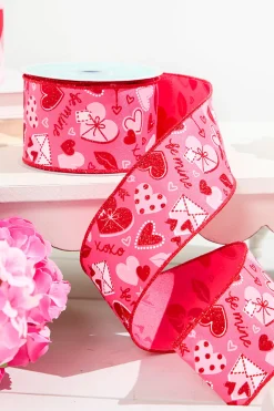 Decorator's Warehouse 2.5" x 10 Yards Valentine Love Letter Ribbon > Valentine'S Ribbon|Christmas Decor