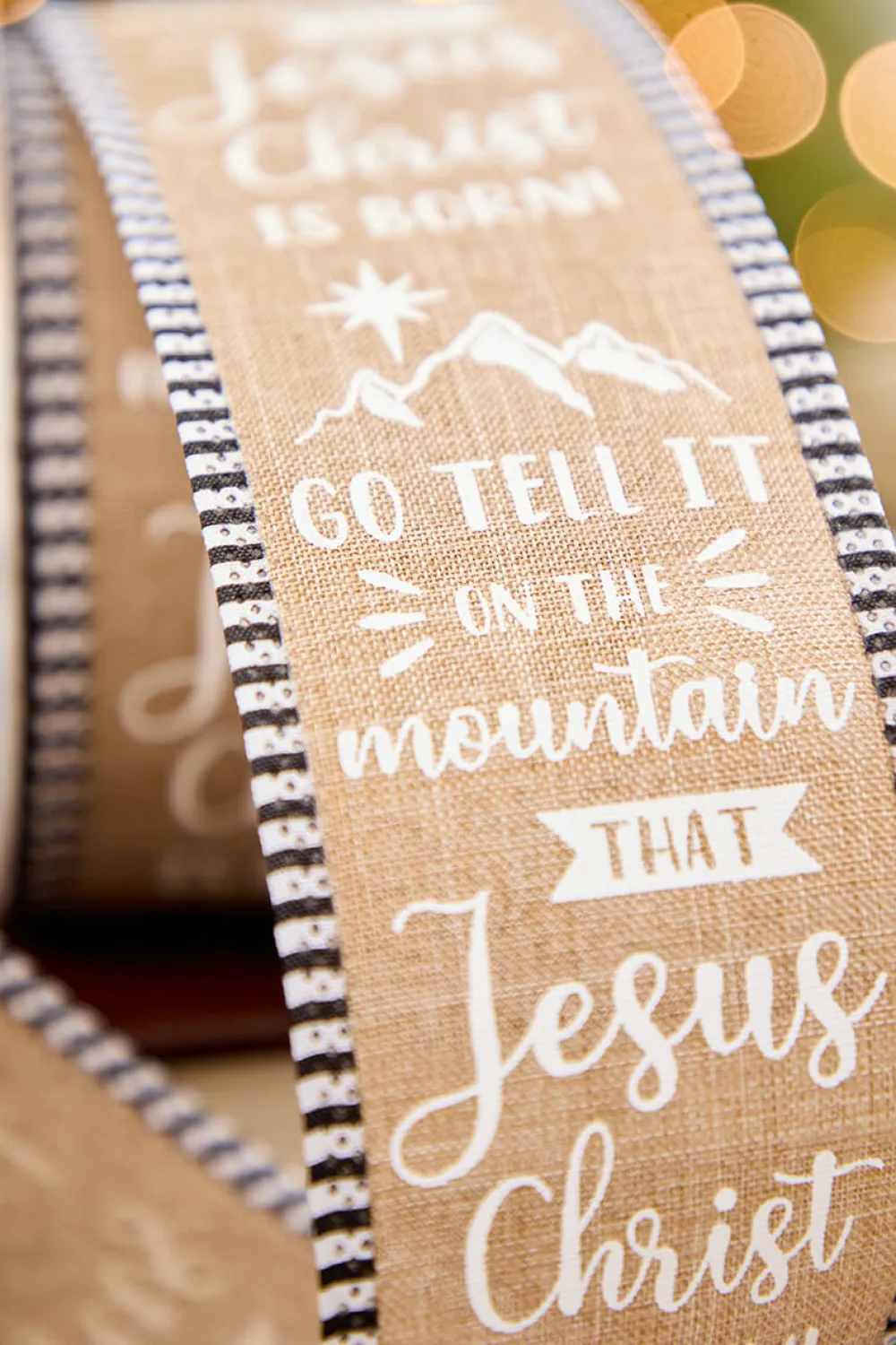 Decorator's Warehouse 2.5" x 10 Yard Tell It On The Mountain Ribbon > 2026 New Additions|Christmas Decor