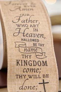 Decorator's Warehouse 2.5" x 10 Yard The Lord's Prayer Ribbon > Christmas Ribbon|2026 New Additions