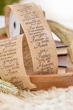 Decorator's Warehouse 2.5" x 10 Yard The Lord's Prayer Ribbon > Christmas Ribbon|2026 New Additions