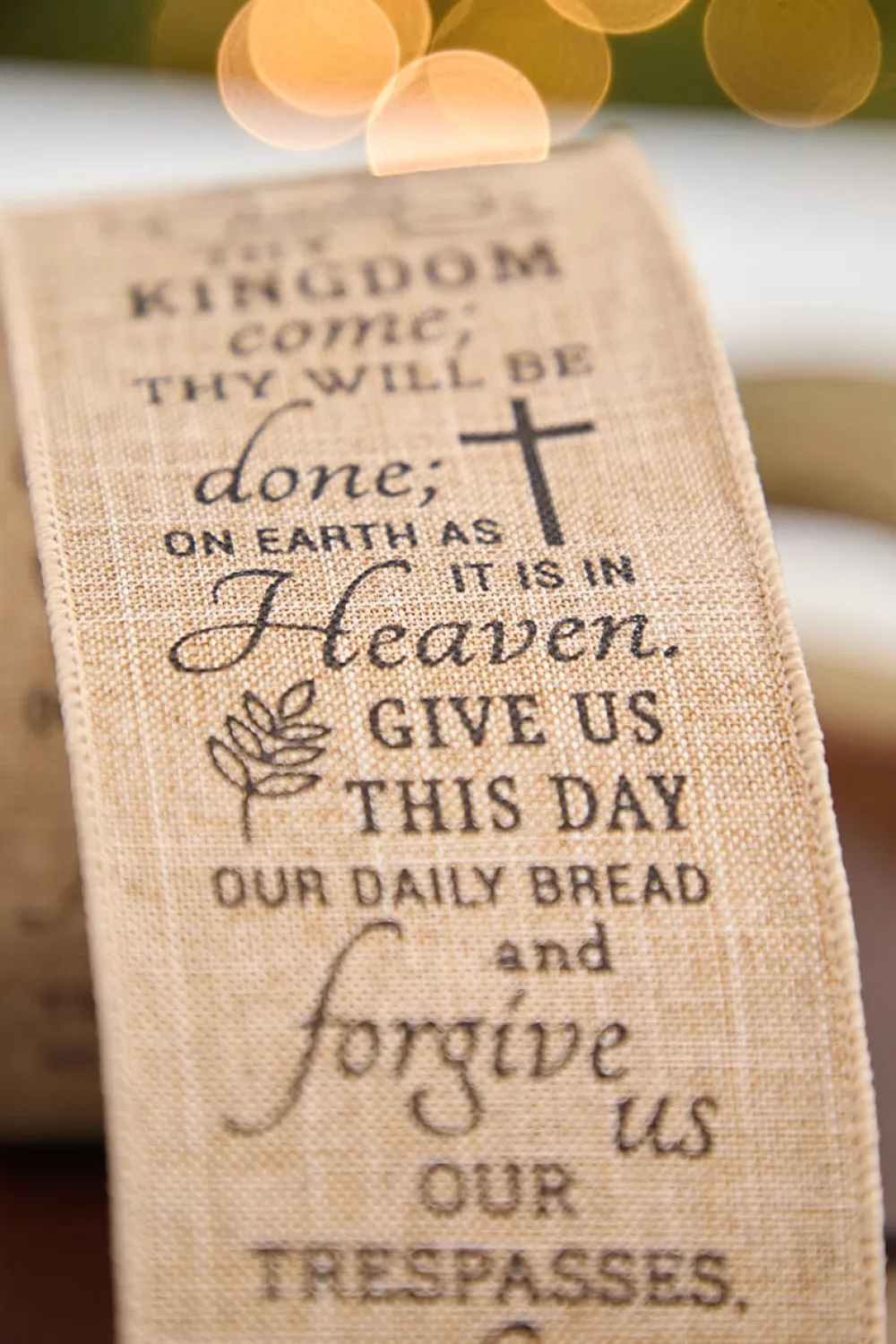 Decorator's Warehouse 2.5" x 10 Yard The Lord's Prayer Ribbon > Christmas Ribbon|2026 New Additions