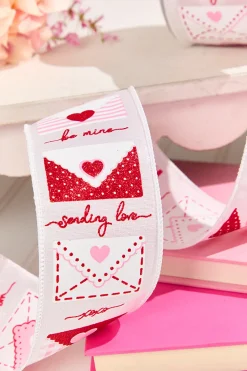 Decorator's Warehouse 2.5" x 10 Yard Valentine Letters Ribbon > Valentine'S Ribbon|Christmas Decor
