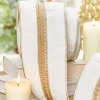 Decorator's Warehouse 4" x 5 Yard White and Gold Velvet Ribbon > Christmas Ribbon|Christmas Decor